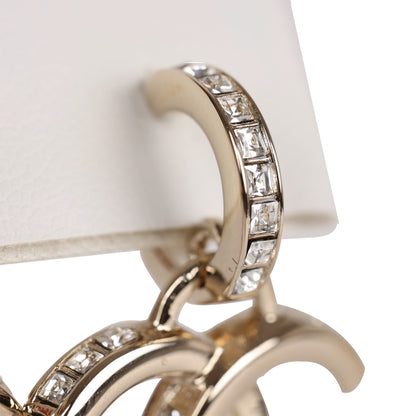Chanel Gold Crystal CC Dangle Earrings