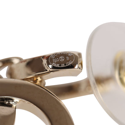 Chanel Gold Crystal CC Dangle Earrings
