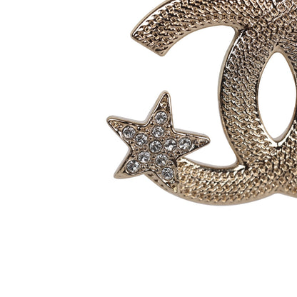 Chanel Gold and Crystal CC Star Stud Earrings