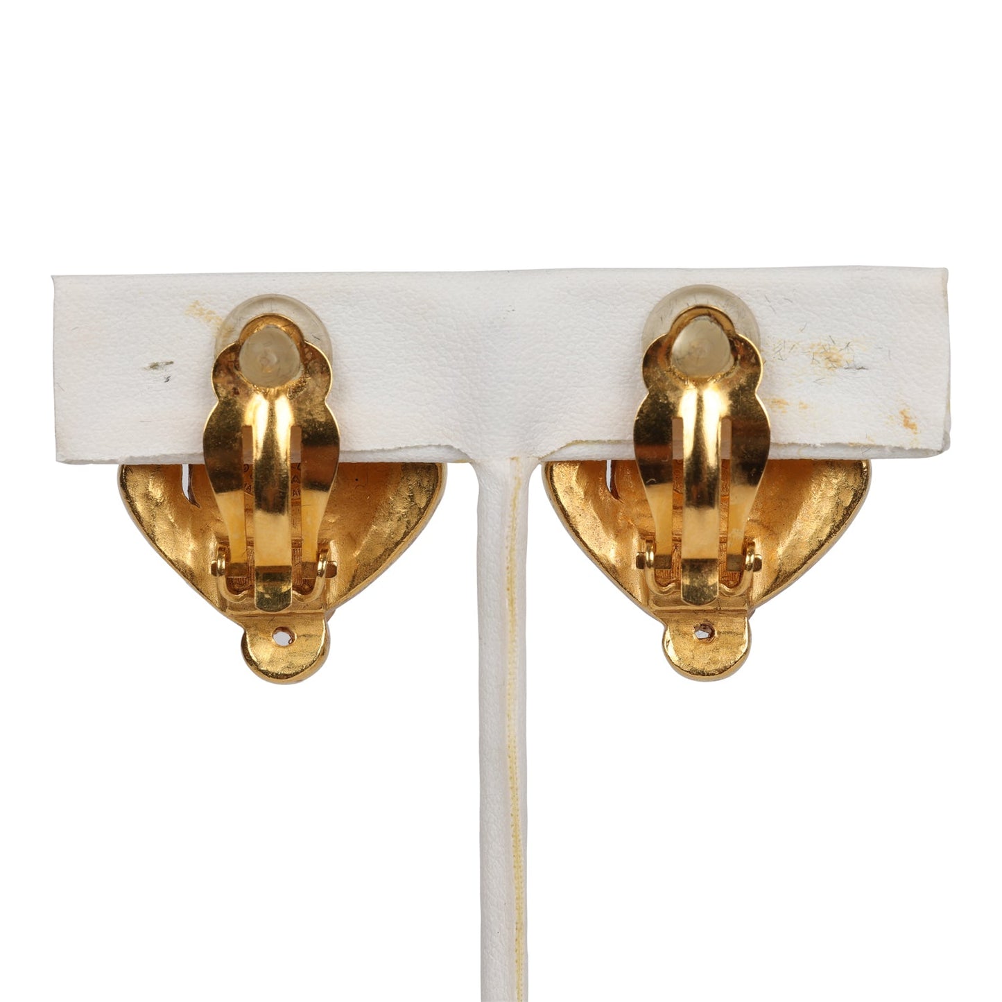Chanel Vintage Abstract Stone and Gold Metal Earrings