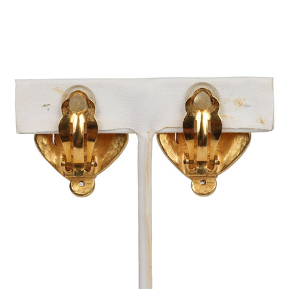 Chanel Vintage Abstract Stone and Gold Metal Earrings