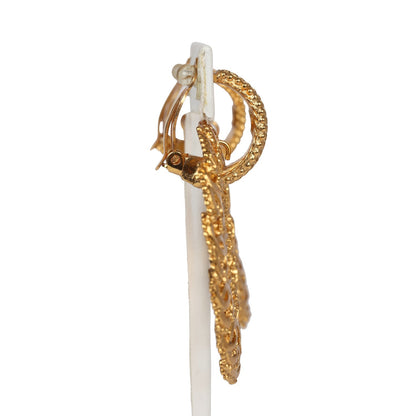 Chanel Vintage 24K Gold Plated Small CC Knocker Hoop Earrings