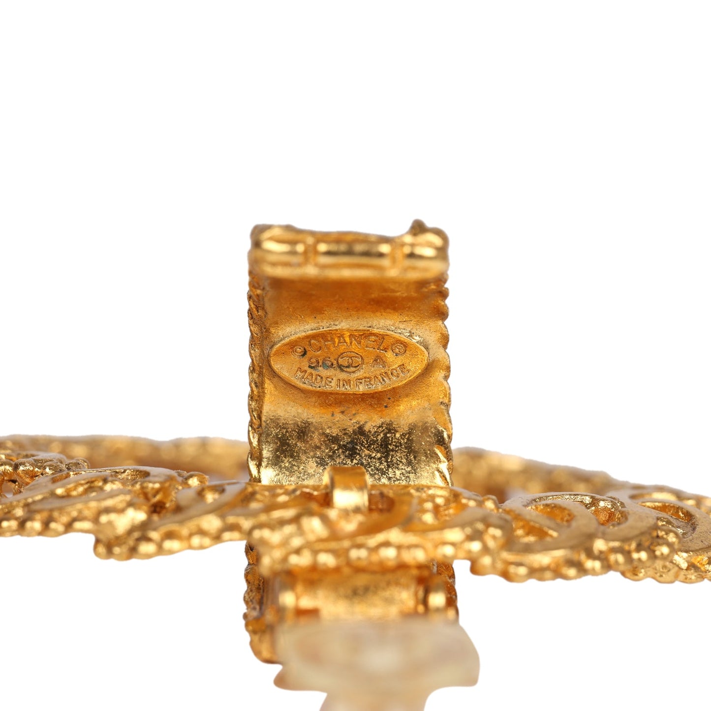 Chanel Vintage 24K Gold Plated Small CC Knocker Hoop Earrings
