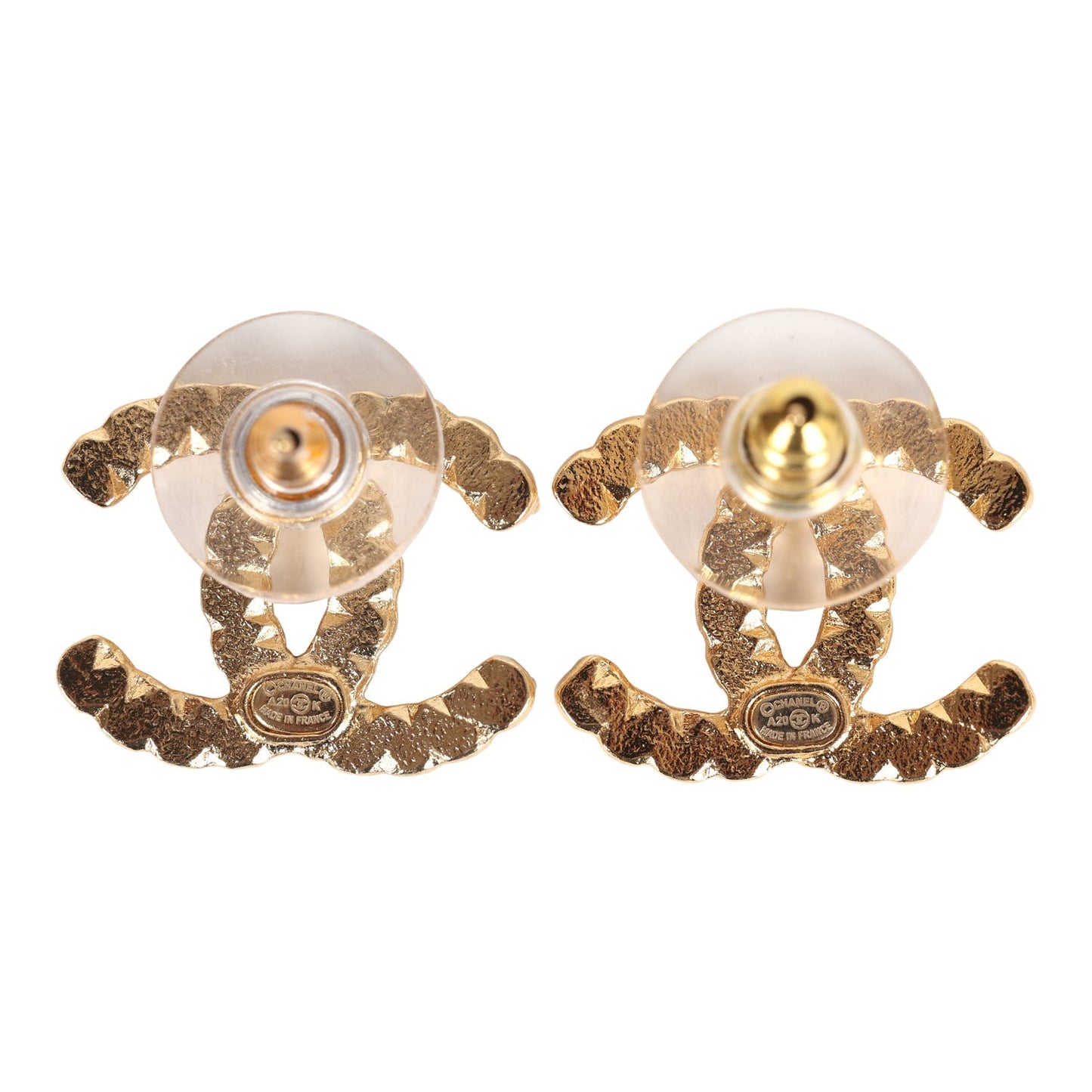Chanel CC Black/White Crystals and Pearls Stud Earrings Gold Hardware