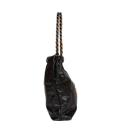 Chanel Small 22 Bag Black Lambskin Antique Gold Hardware