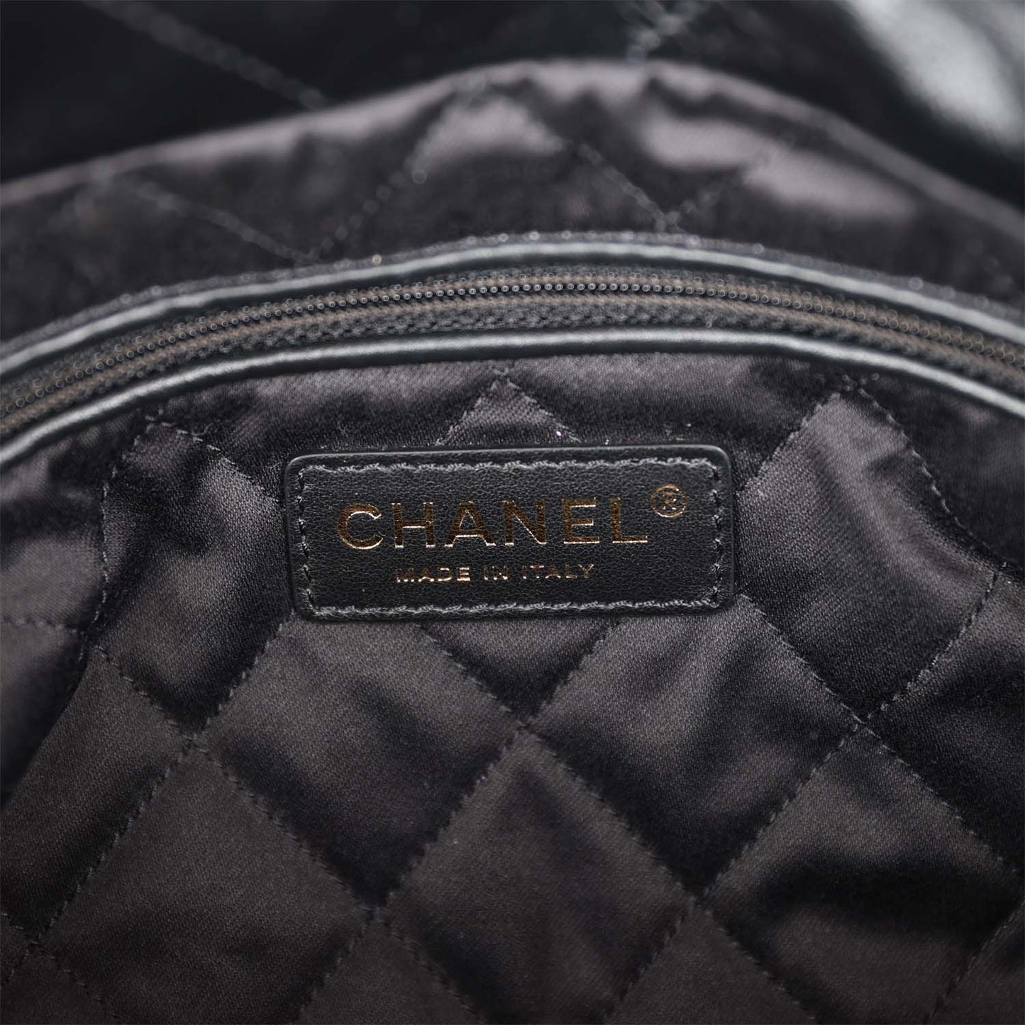 Chanel Small 22 Bag Black Lambskin Antique Gold Hardware