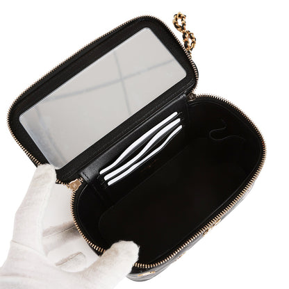Chanel Monte Carlo Small Vanity Case Black Quilted Lambskin Gold Hardware