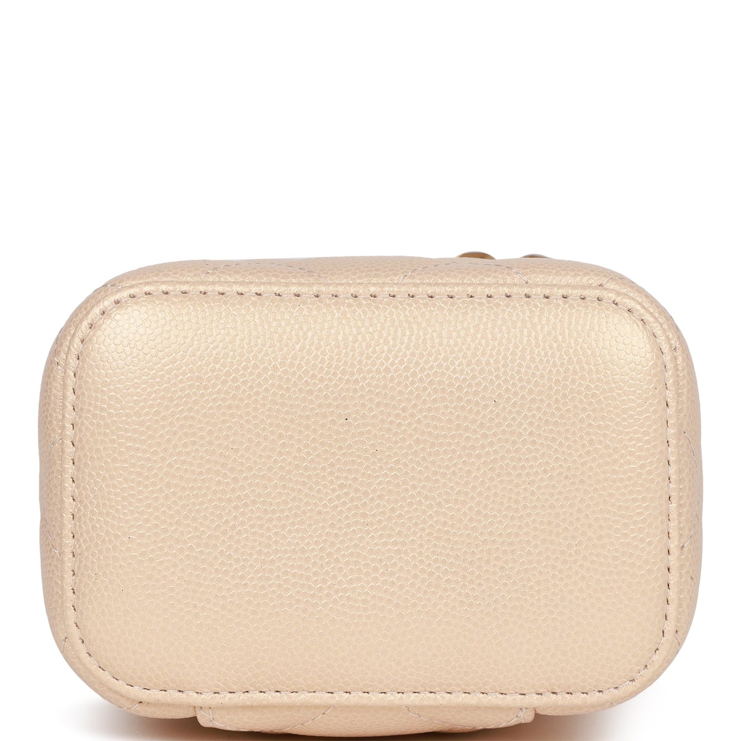 Chanel Mini Pearl Vanity Beige Caviar Iridescent Light Gold Hardware