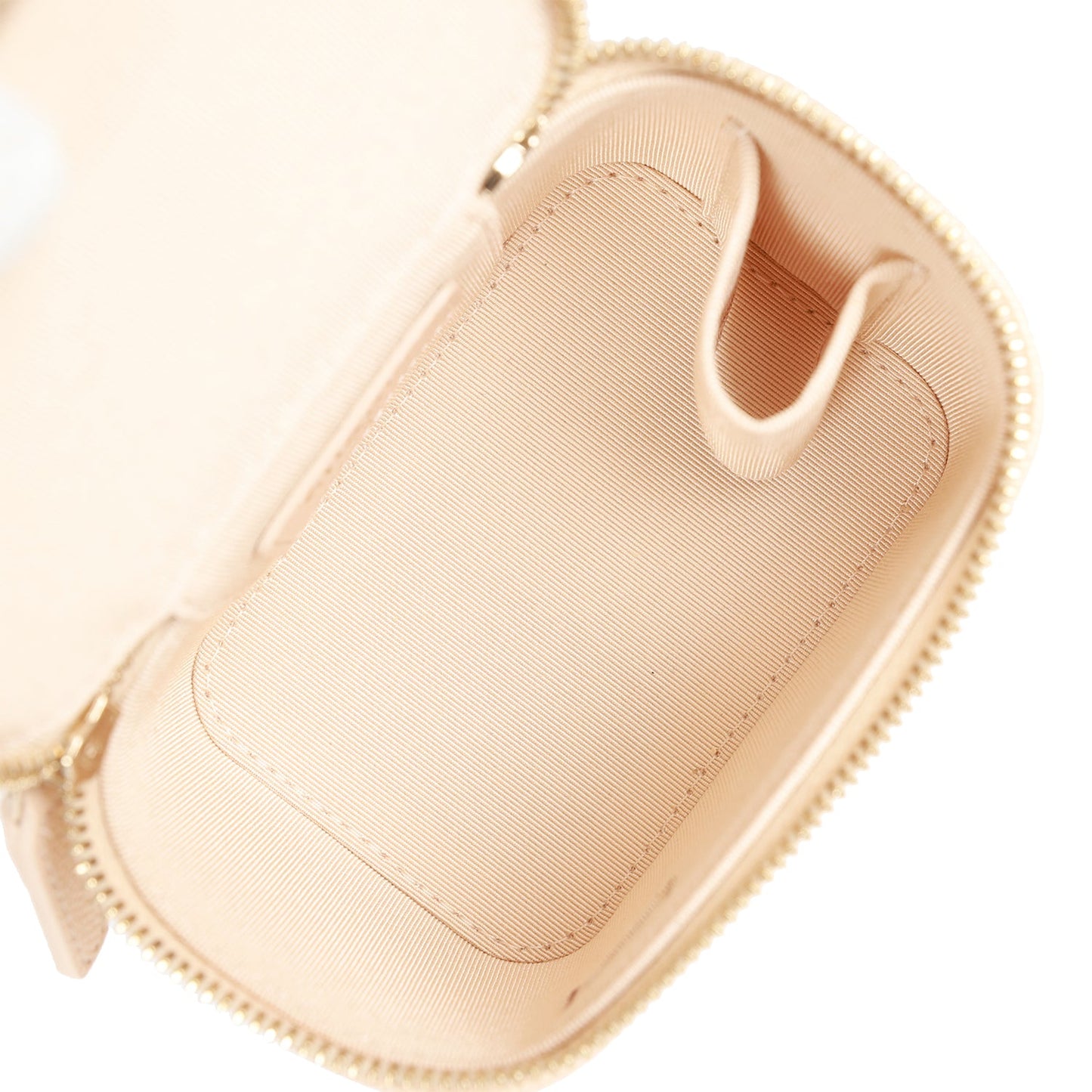 Chanel Mini Pearl Vanity Beige Caviar Iridescent Light Gold Hardware