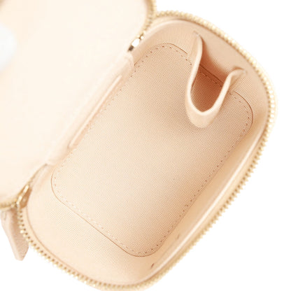 Chanel Mini Pearl Vanity Beige Caviar Iridescent Light Gold Hardware