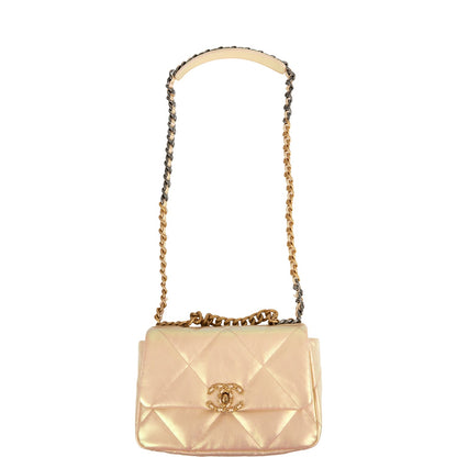 Chanel Medium 19 Flap Bag Rose Iridescent Calfskin Mixed Hardware