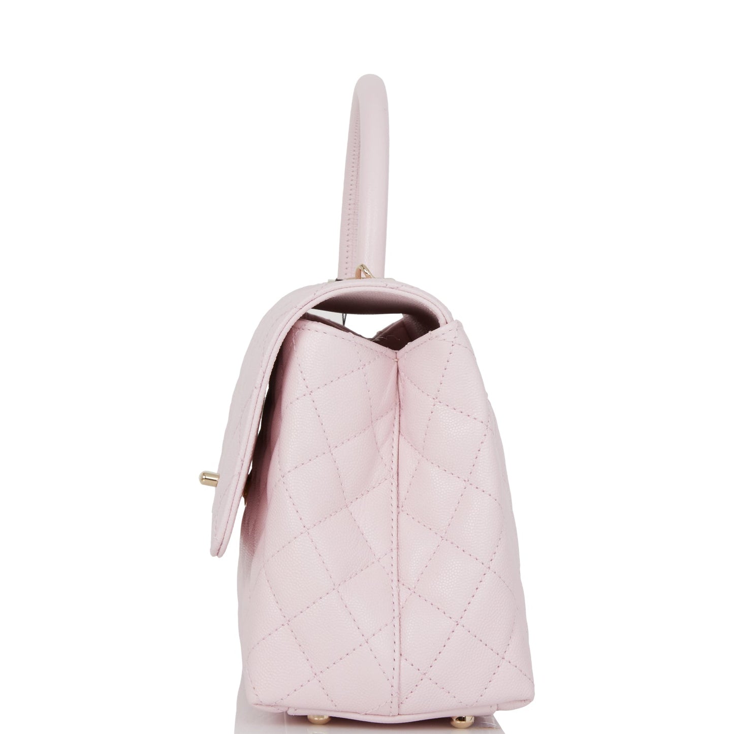 Chanel Medium Coco Handle Flap Bag Light Pink Caviar Light Gold Hardware