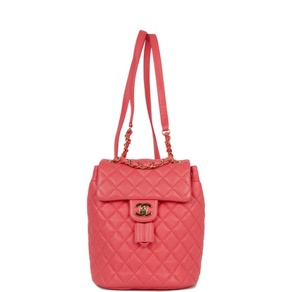 Chanel Mini Urban Spirit Backpack Rose Lambskin Gold Hardware
