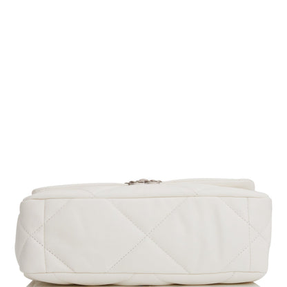 Chanel Medium 19 Flap Bag White Goatskin Mixed Hardware