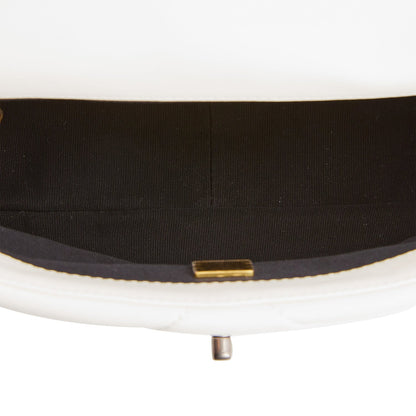 Chanel Medium 19 Flap Bag White Goatskin Mixed Hardware
