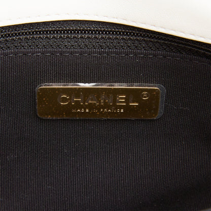 Chanel Medium 19 Flap Bag White Goatskin Mixed Hardware
