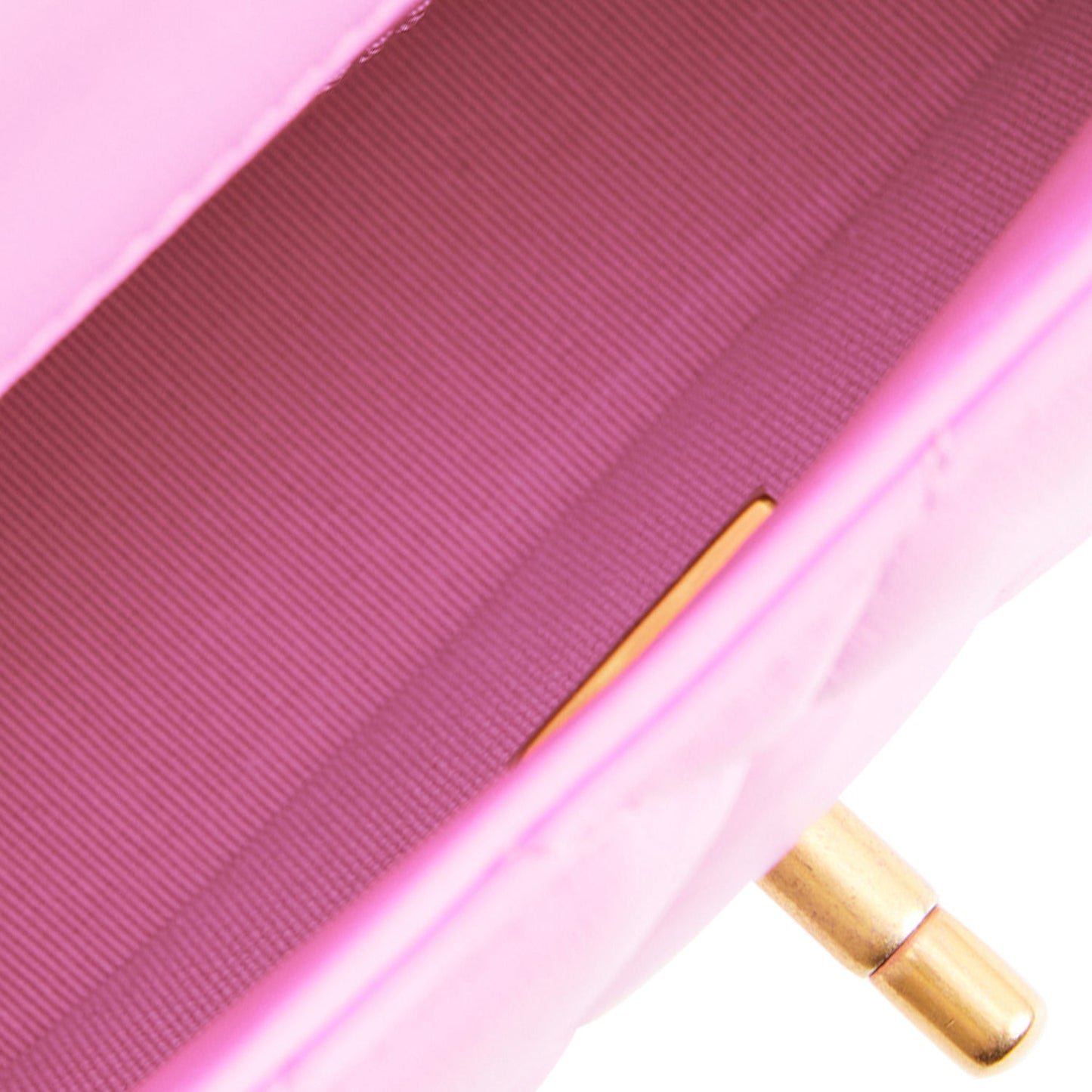 Chanel Lacquered Metal Mini Flap Bag Dark Pink Lambskin Antique Gold Hardware