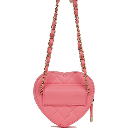 Chanel CC In Love Heart Belt Bag Pink Lambskin Light Gold Hardware
