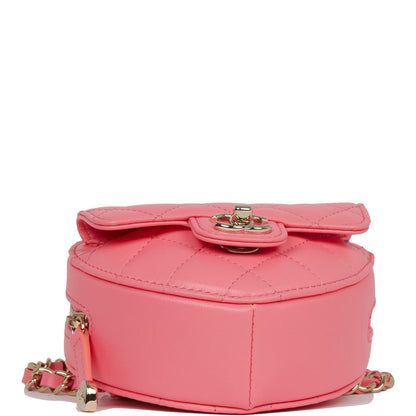 Chanel CC In Love Heart Belt Bag Pink Lambskin Light Gold Hardware