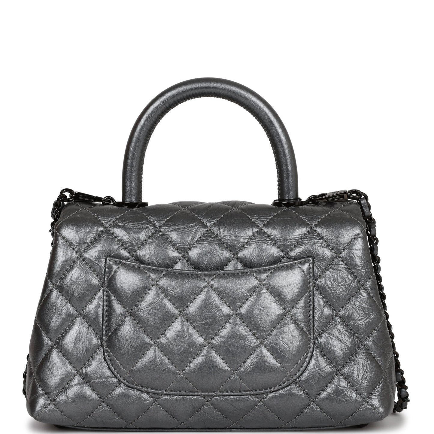 Chanel Small Coco Handle Flap Bag So Black Calfskin Black Hardware