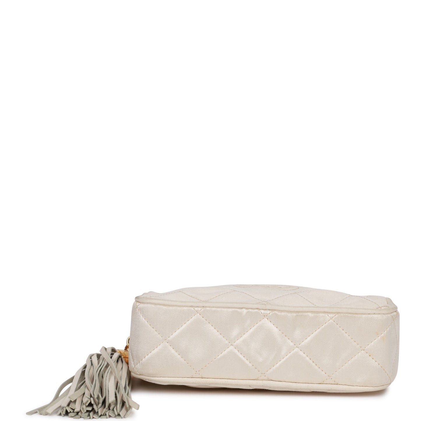 Chanel Vintage Mini Camera Bag Beige Satin Gold Hardware