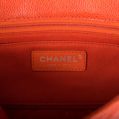 Chanel Mini Flap Bag Dark Orange Caviar Ruthenium Hardware