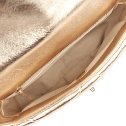 Chanel Medium 19 Flap Bag Gold Metallic Lambskin Mixed Hardware