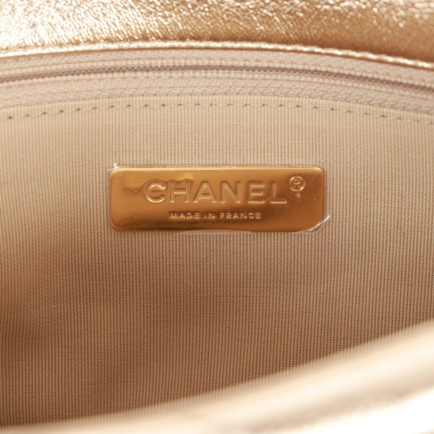Chanel Medium 19 Flap Bag Gold Metallic Lambskin Mixed Hardware