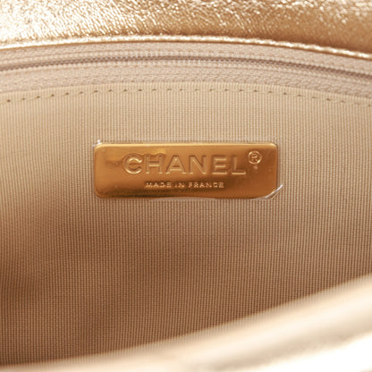 Chanel Medium 19 Flap Bag Gold Metallic Lambskin Mixed Hardware