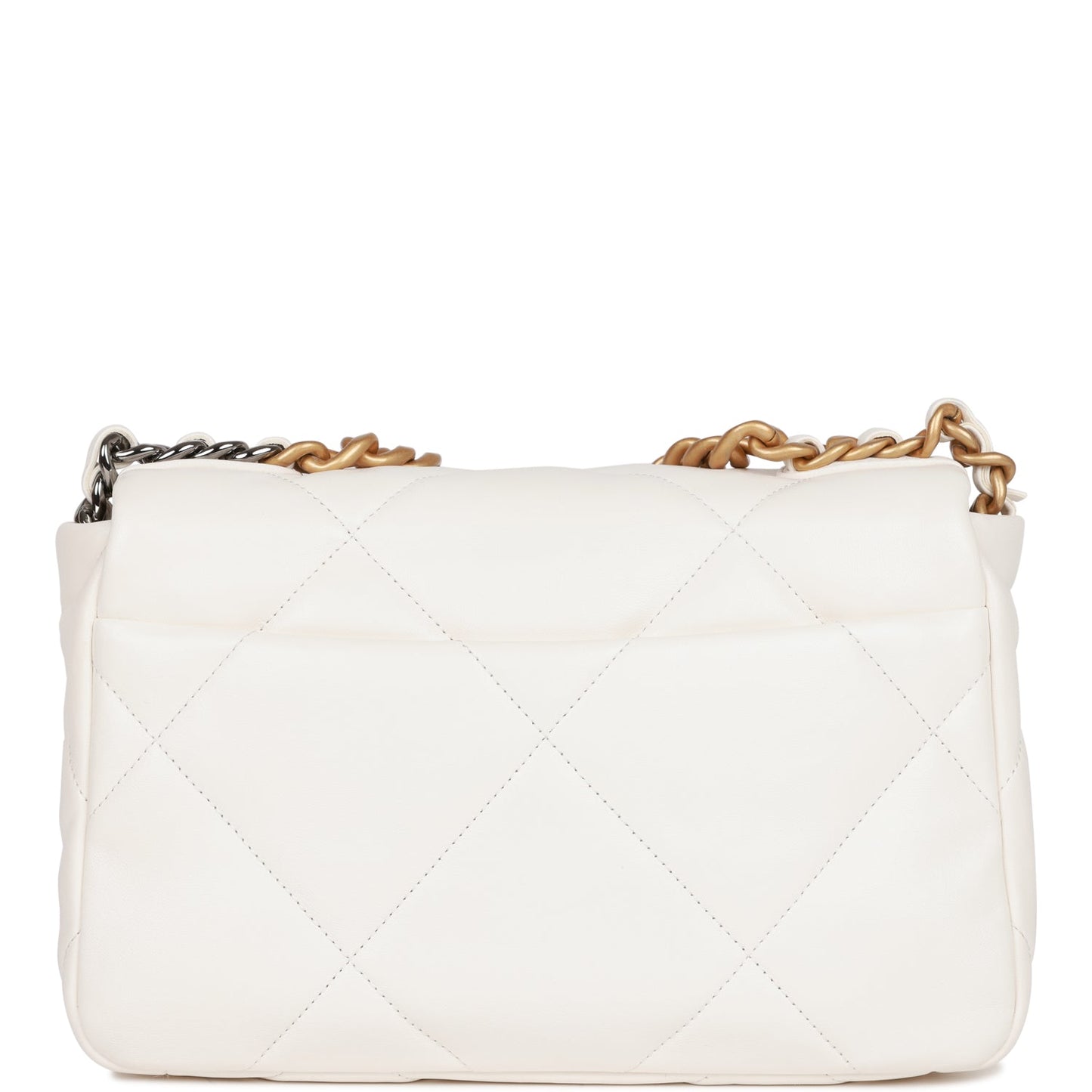 Chanel Medium 19 Flap Bag White Calfskin Mixed Hardware