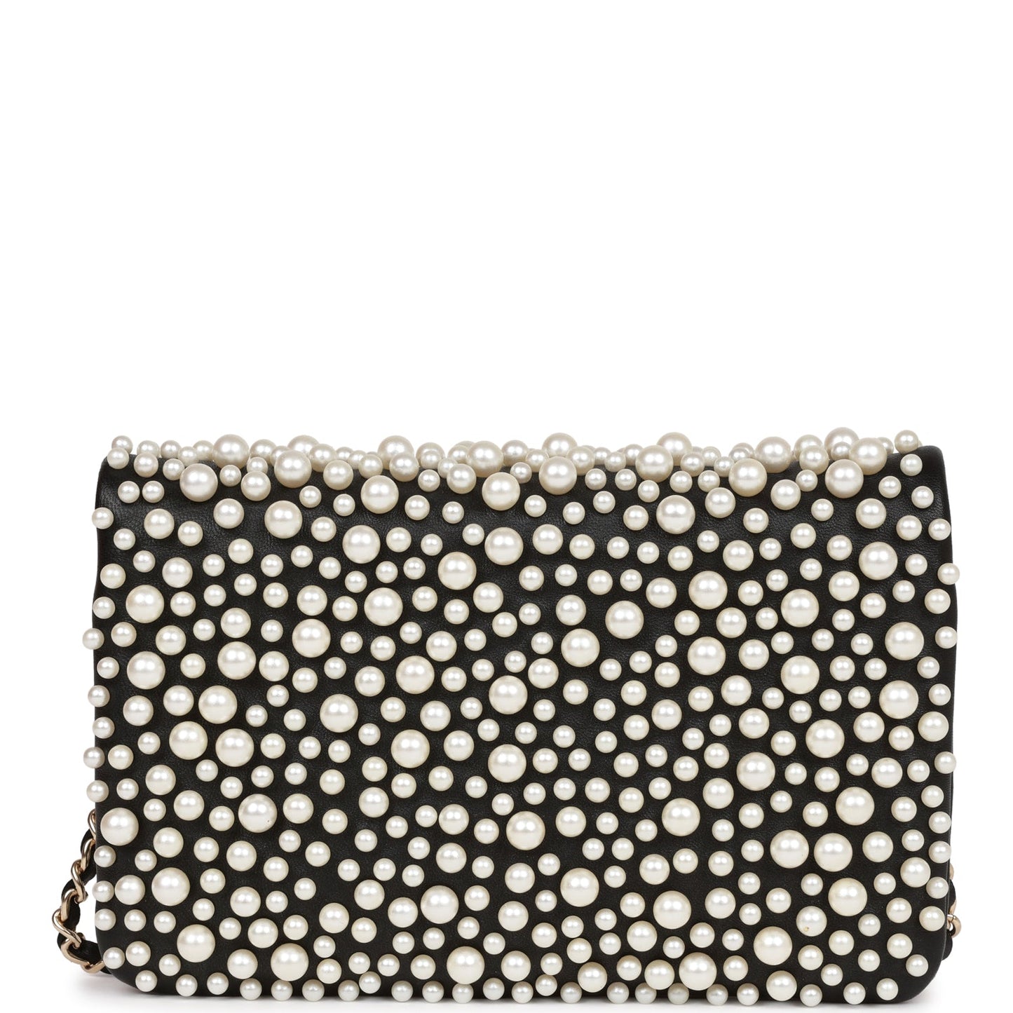 Chanel "Paris-Dubai" Pearly Flap Bag Black Lambskin Light Gold Hardware