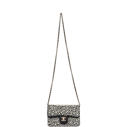 Chanel "Paris-Dubai" Pearly Flap Bag Black Lambskin Light Gold Hardware