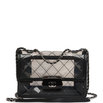 Chanel Naked Beauty Lock Flap Bag PVC Silver Hardware