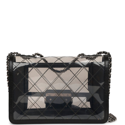 Chanel Naked Beauty Lock Flap Bag PVC Silver Hardware