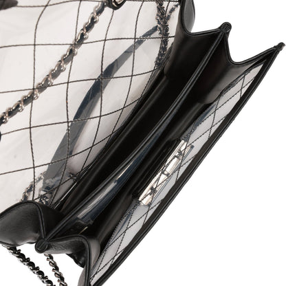 Chanel Naked Beauty Lock Flap Bag PVC Silver Hardware