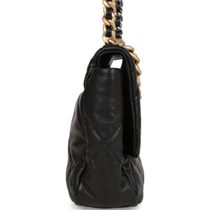 Chanel Large 19 Flap Bag Black Lambskin Mixed Hardware