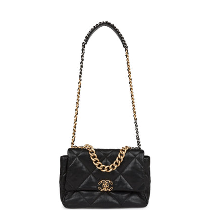 Chanel Large 19 Flap Bag Black Lambskin Mixed Hardware