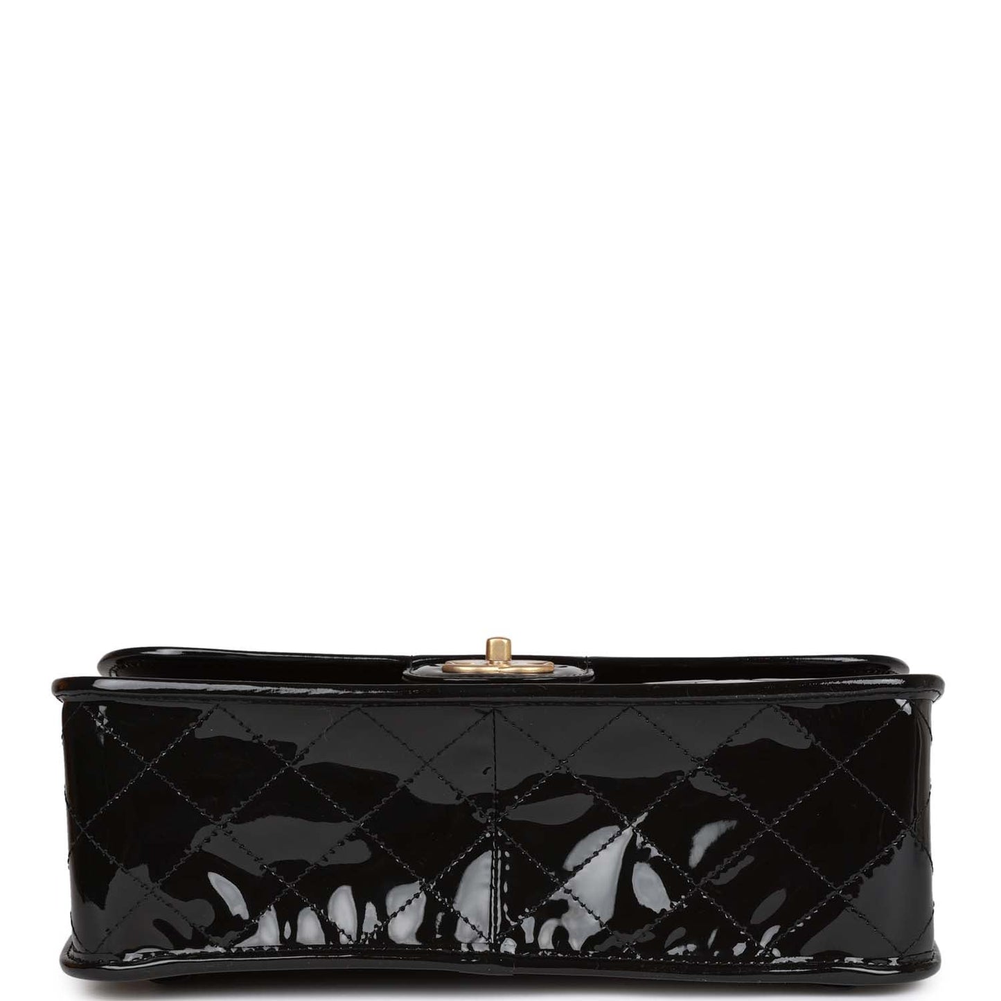 Chanel Large Flap Backpack Black Patent Antique Gold Hardware