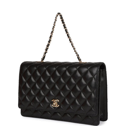 Chanel Fantasy Pearls Large Evening Flap Bag Black Lambskin Light Gold Hardware