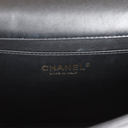 Chanel Fantasy Pearls Large Evening Flap Bag Black Lambskin Light Gold Hardware
