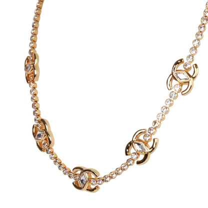 Chanel Faux Gold Crystal CC Choker Necklace