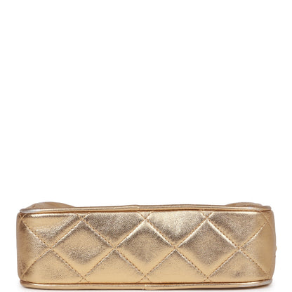 Chanel Vintage CC Camera Bag Gold Metallic Lambskin Gold Hardware