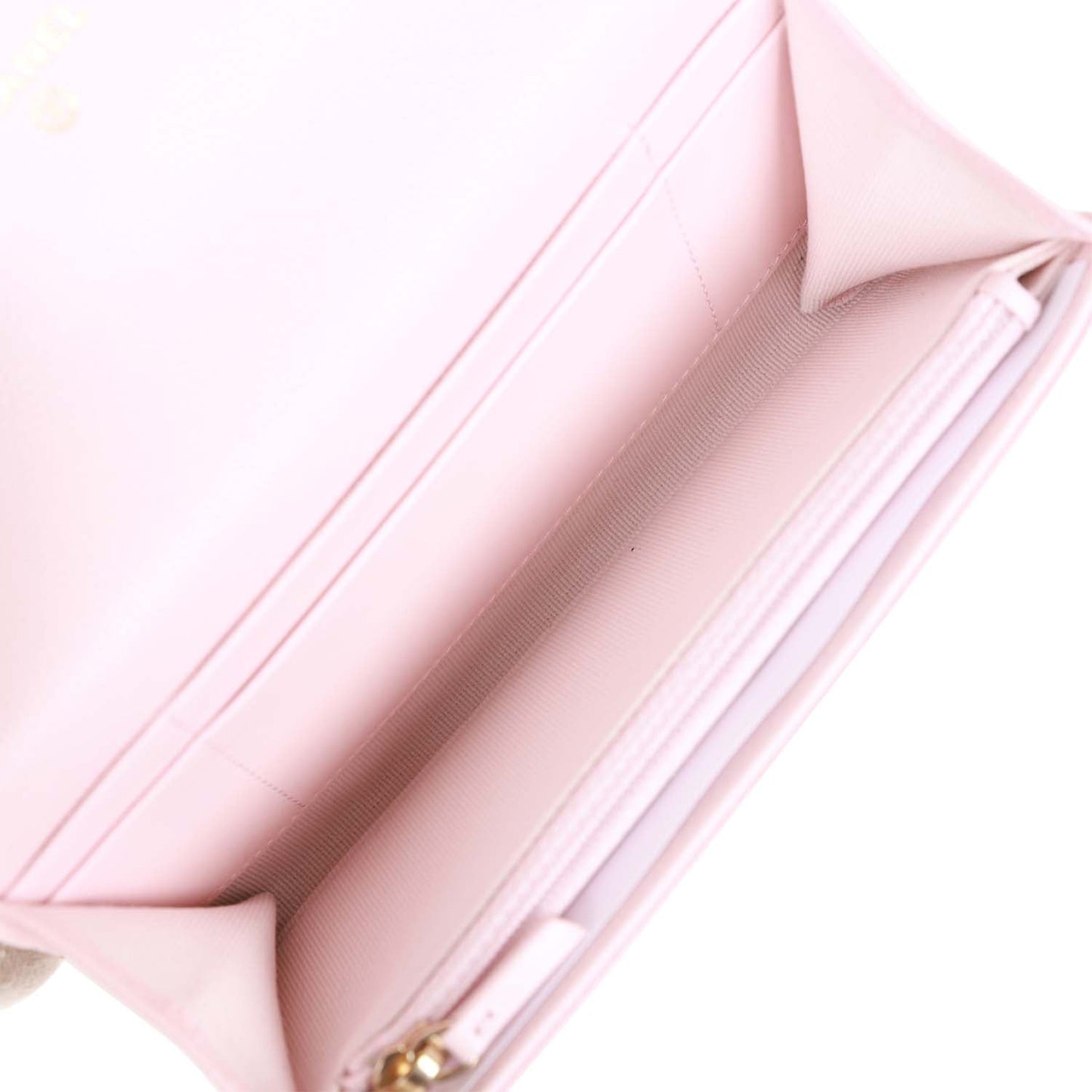 Chanel CC Large Gusset Flap Wallet Pink Caviar Light Gold Hardware
