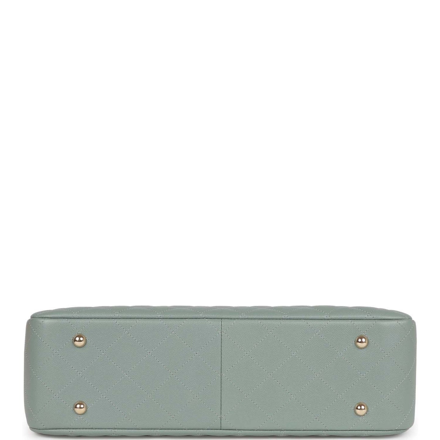 Chanel Small Timeless Shopping Tote Bag Green Caviar Light Gold Hardware