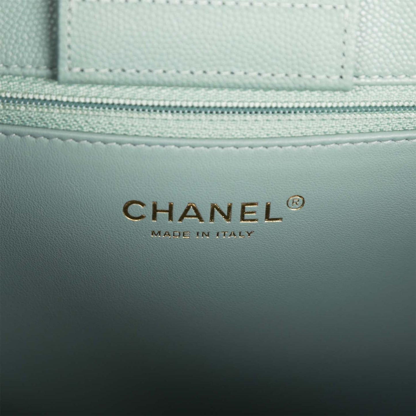 Chanel Small Timeless Shopping Tote Bag Green Caviar Light Gold Hardware
