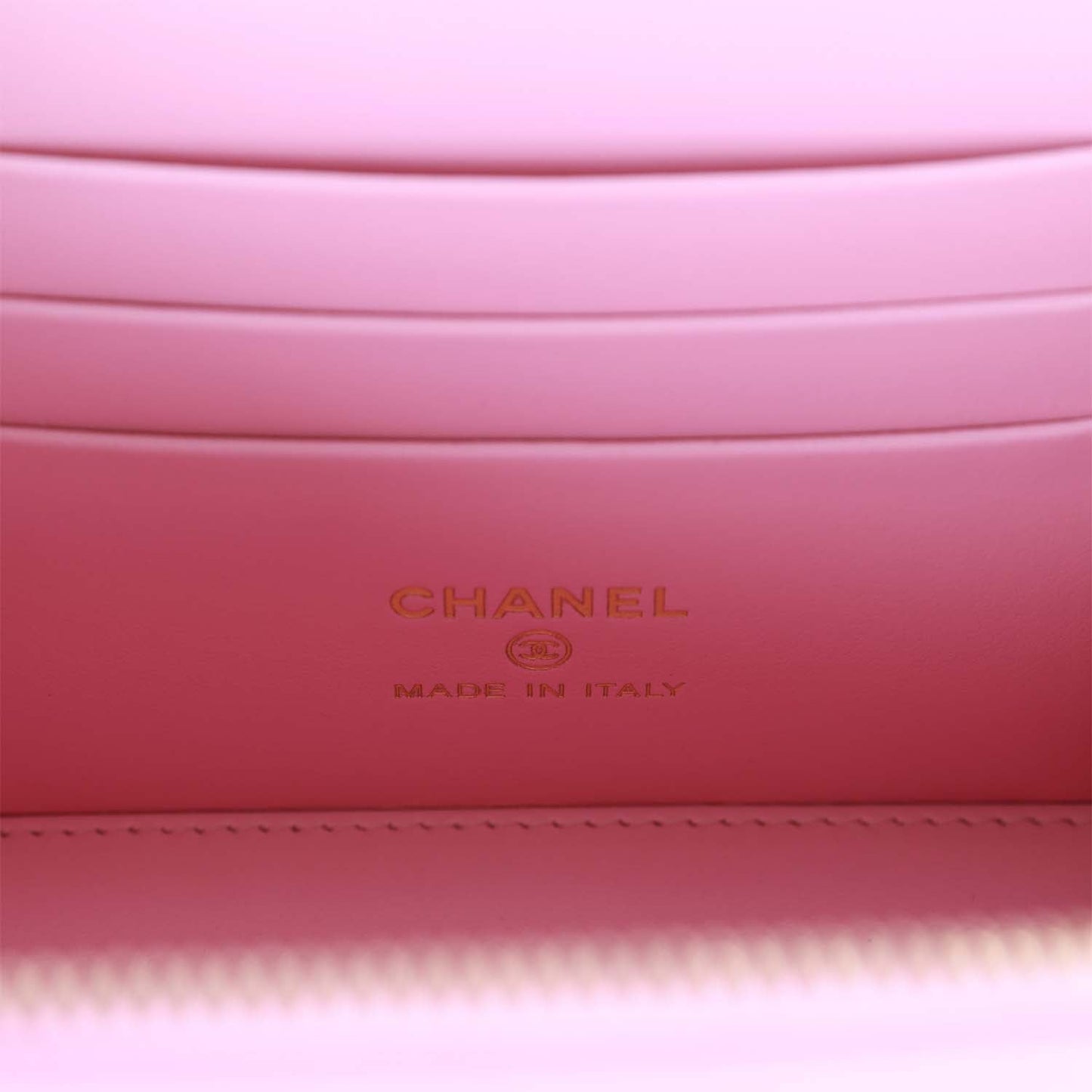 Chanel Small Top Handle Vanity Case Pink Quilted Caviar Gold Hardware