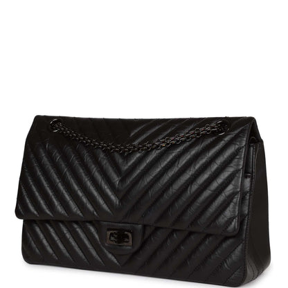 Chanel 226 Reissue 2.55 SO Black Chevron Calfskin Black Hardware