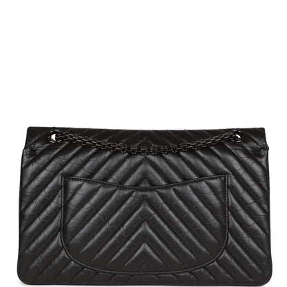 Chanel 226 Reissue 2.55 SO Black Chevron Calfskin Black Hardware