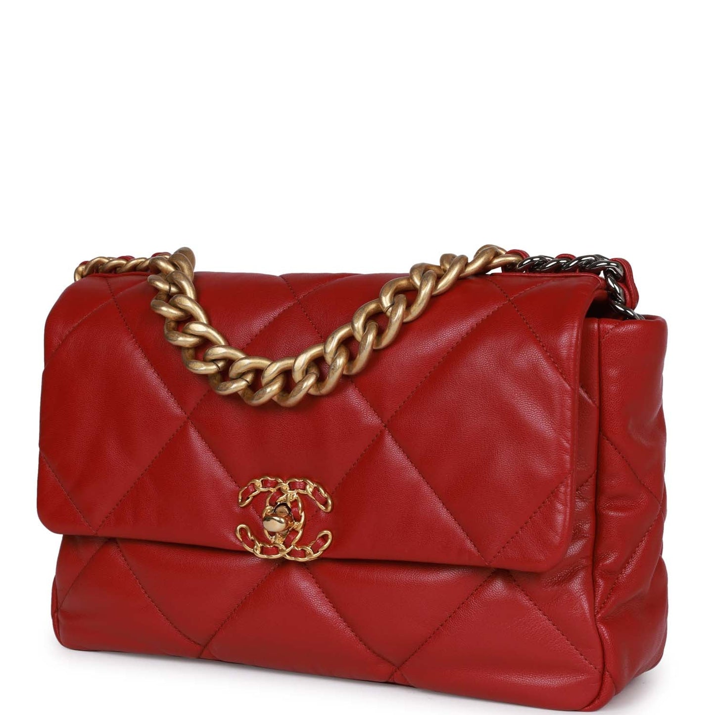 Chanel Medium 19 Flap Bag Red Calfskin Mixed Hardware