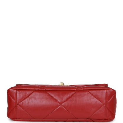Chanel Medium 19 Flap Bag Red Calfskin Mixed Hardware